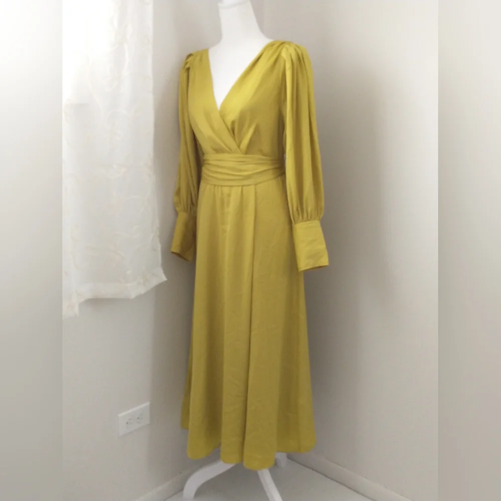 Banana Republic belted surplice midi dress 10 petite - Picture 6 of 14